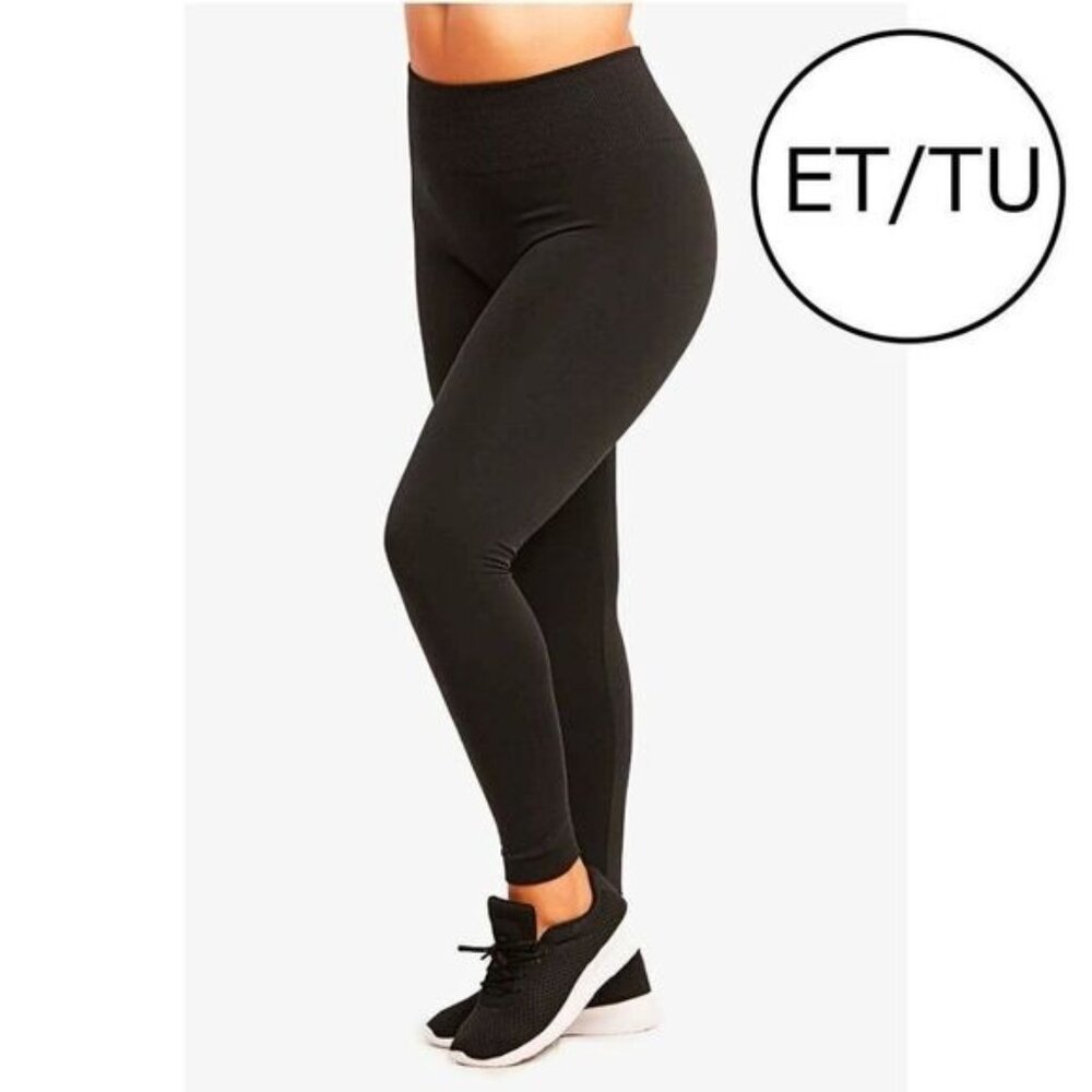 ET TU High Waisted Fleece 3/4 Leggings Women's Yoga Pants‎ Activewear